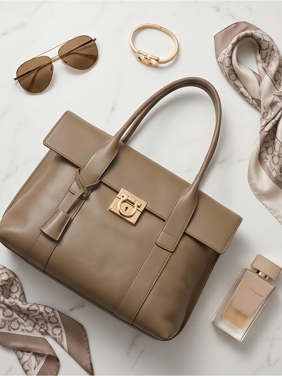 Salvatore Ferragamo Handbags - Authentic Ferragamo Sookie Tote in Taupe